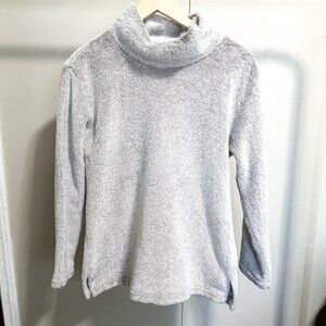 Rafaella Light Gray Fuzzy Cowlneck Pullover Sweatshirt size small